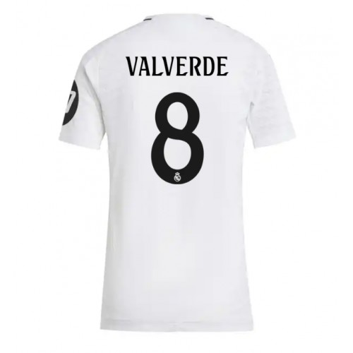 Fotballdrakt Dame Real Madrid Federico Valverde #8 Hjemmedrakt 2024-25 Kortermet